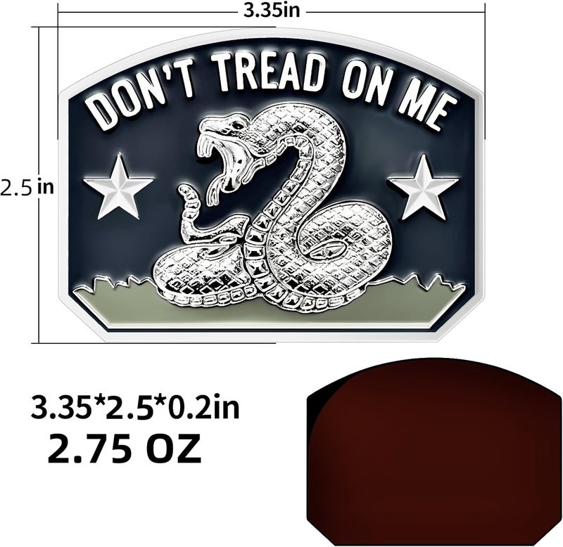 LWQLZY Gadsden Flag Rattlesnake Car Emblem 3D Metal Decal with “Don’T Tread ON ME” Slogan, 3M Adhesive, Perfect for Cars, Motorcycles, Windows, Doors, and Flat Surfaces (Chrome) - Image 5